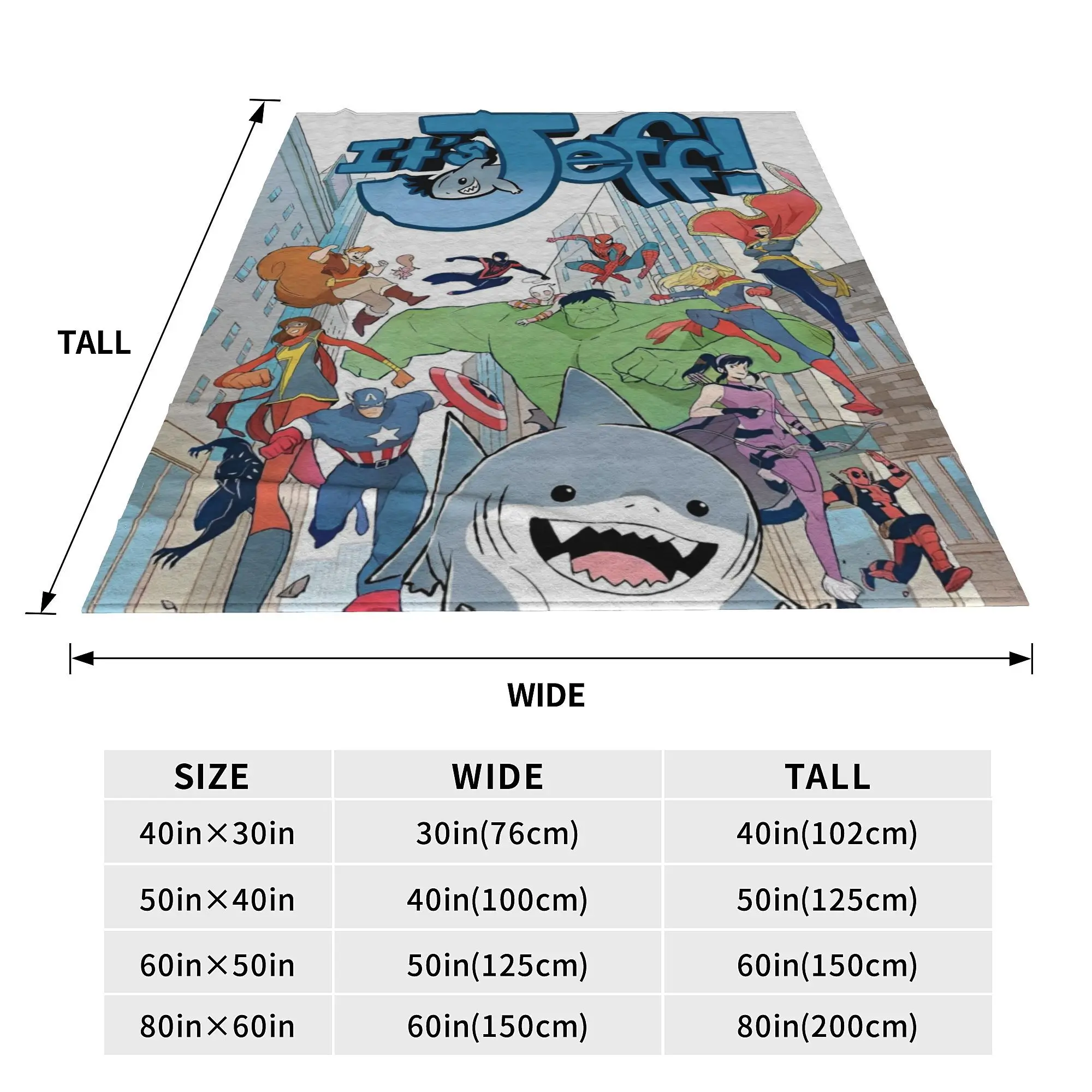 Marvel-Rivals Jeff the Land Shark одеяла фланелевый текстильный декор ПВП видеоигры