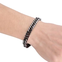 357mm width stainless steel cuban chain bracelet simple adjustable link chain gift for women and men couple wrist jewelry