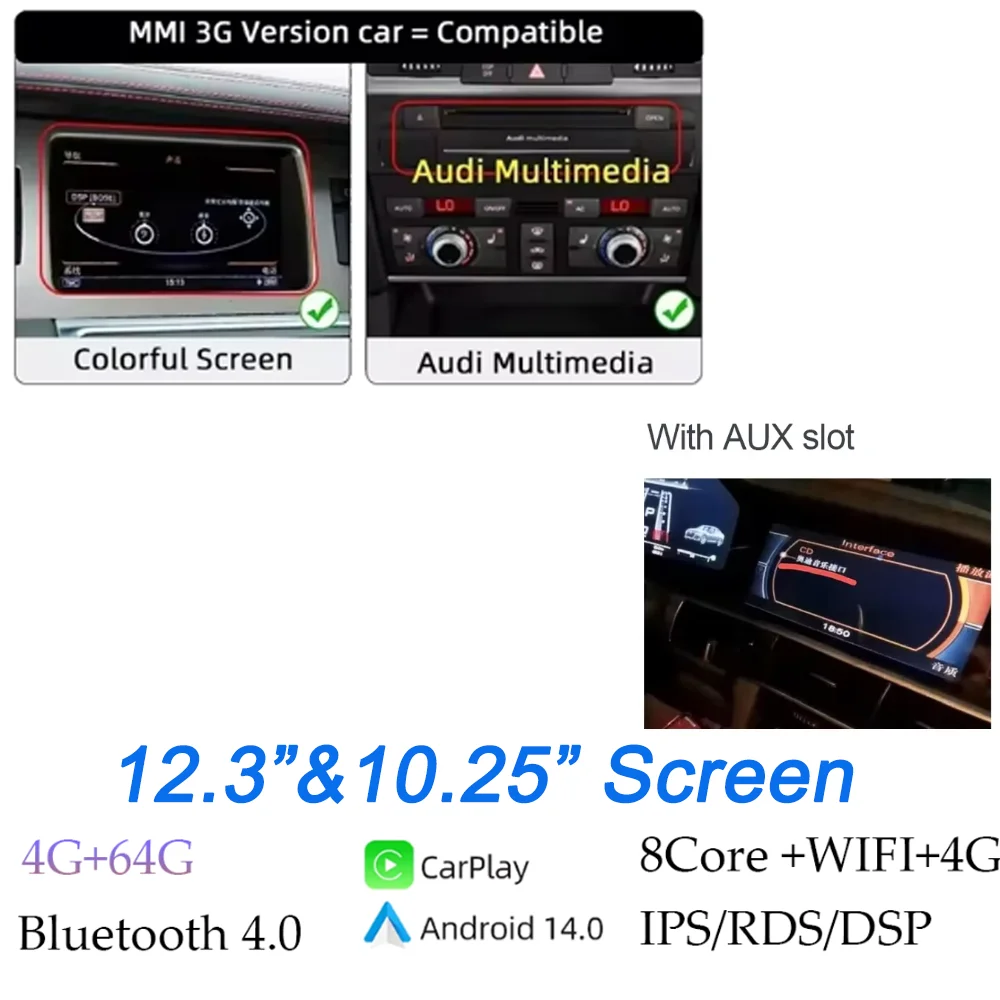 

Для Audi Q7 4L 2005-2015 автомобильный ЖК-дисплей приборной панели цифровой кластер виртуальный кабинет Android автомобильный радиоприемник беспроводной Carplay авторадио стерео