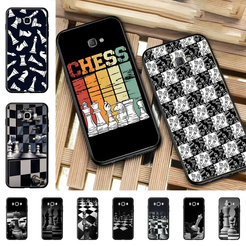 

Luxury Classic Black and white chess board Phone Case for Samsung J 4 5 6 7 8 prime plus 2018 2017 2016 J7 core