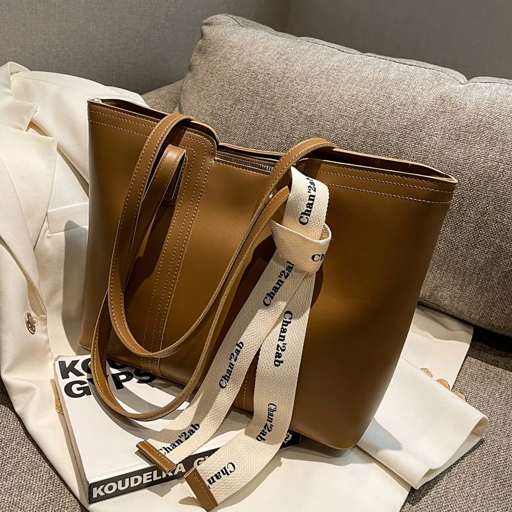 

Burminsa Large Shopper Tote Bags With Zipper For Women 2022 Trend Designer Office Shoulder Side Bag PU Leather Ladies Handbags