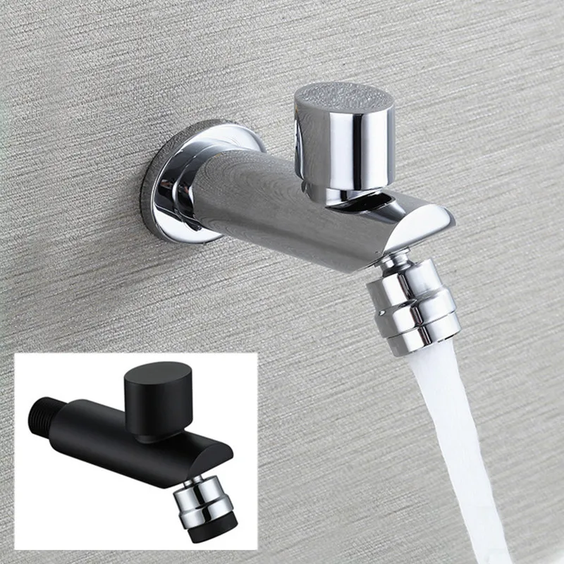 

Wall Mounted Decorative Outdoor Garden Faucet Space Multifunctional Brass Single Cold Bathroom Machine Mop Bibcock WC Tap