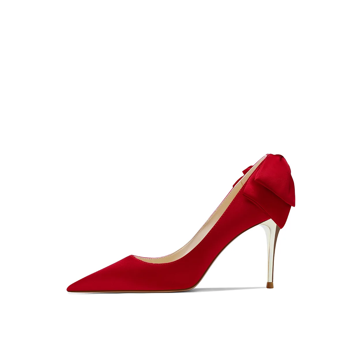

Female High Heels Women Shoes Silk Solid Color Pointed Stiletto Increase Non Slip Asakuchi Women Shoes Wedding Shoes Heels Women