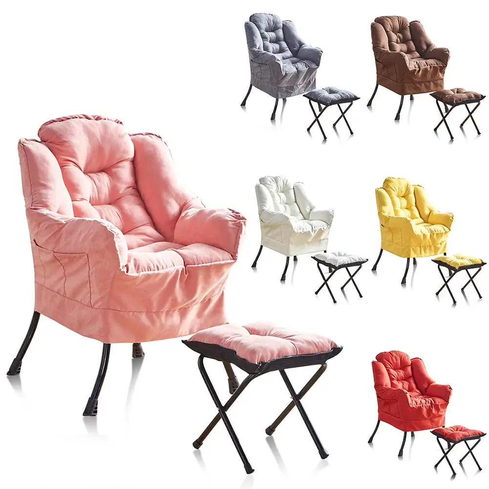 With Ottoman Sofa Chair Set With Armrests Side Pocket Readin