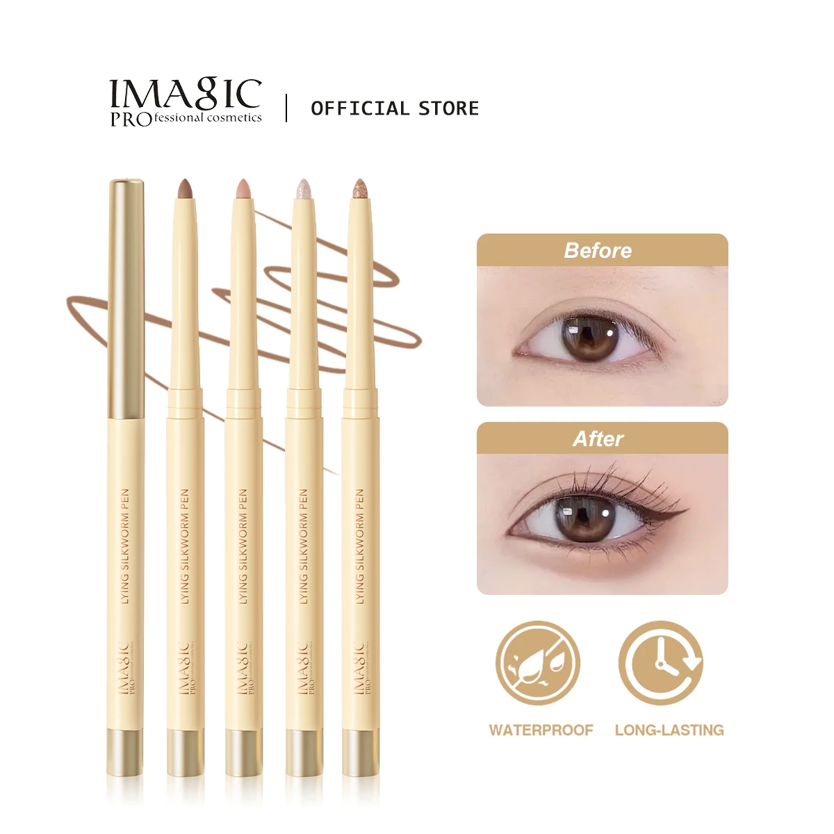 

IMAGIC 4-Color Lying Silkworm Pen Pearlescent Matte Glitter Highlighter Brighten Pencil Smooth Lasting 3D Eye Makeup Cosmetics