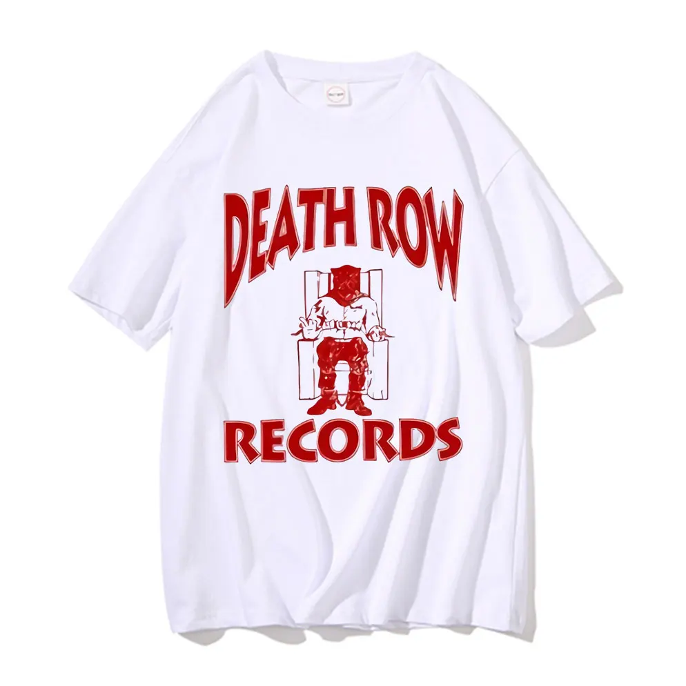 DEATH ROW RECORDS Classic Hip Hop T Shirts Pop Tshirt Men Women White Short Sleeve Tees Rap Tupac 2Pac Snoop Doggy Dogg T-shirt