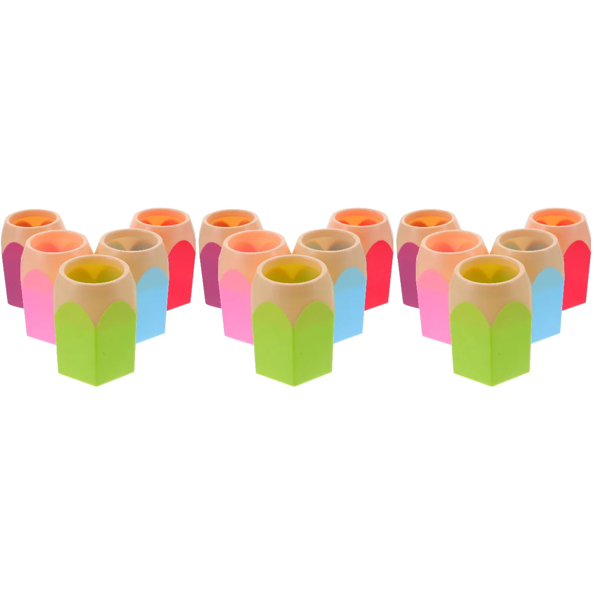 

15 Pcs Color Contrast Pen Holder Colored Vasess Kids Holders Straws Organizer Storage Tool Containers Dispenser Classroom