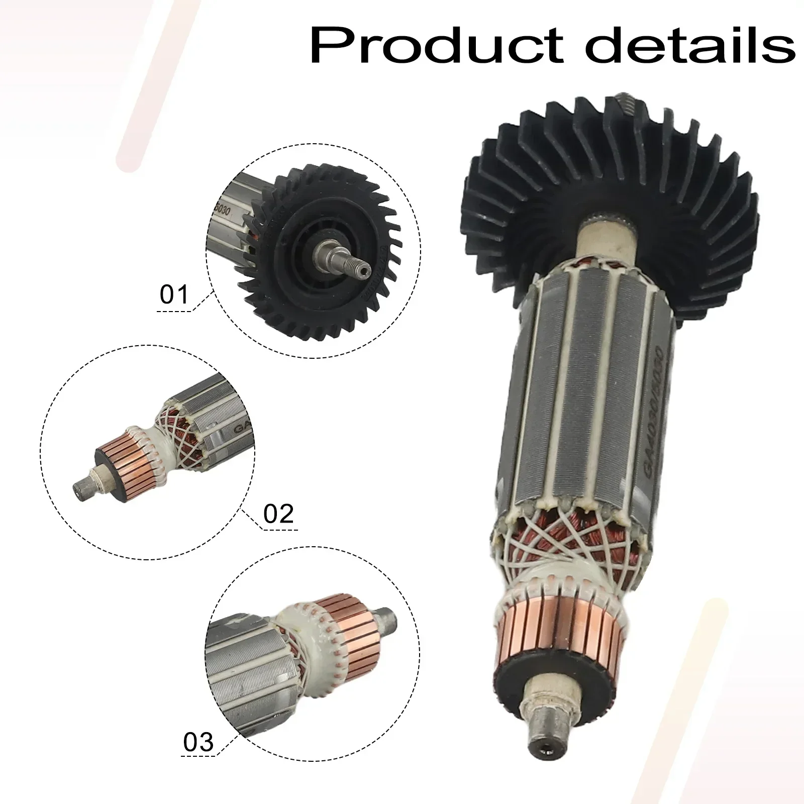 1 шт. ArmatureRotor якорь запасные части для GA5030 GA4530 GA4030 GA5034 GA4534 GA4031 угловая шлифовальная