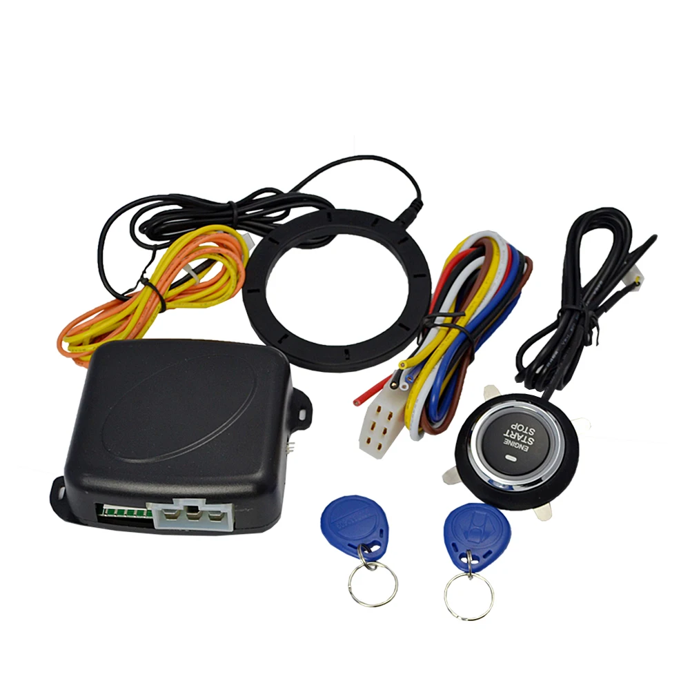 

KUNFINE Car Alarm One Button Start Stop Engine System Push Button Lock Ignition Switch Keyless Entry Starter Antitheft System En