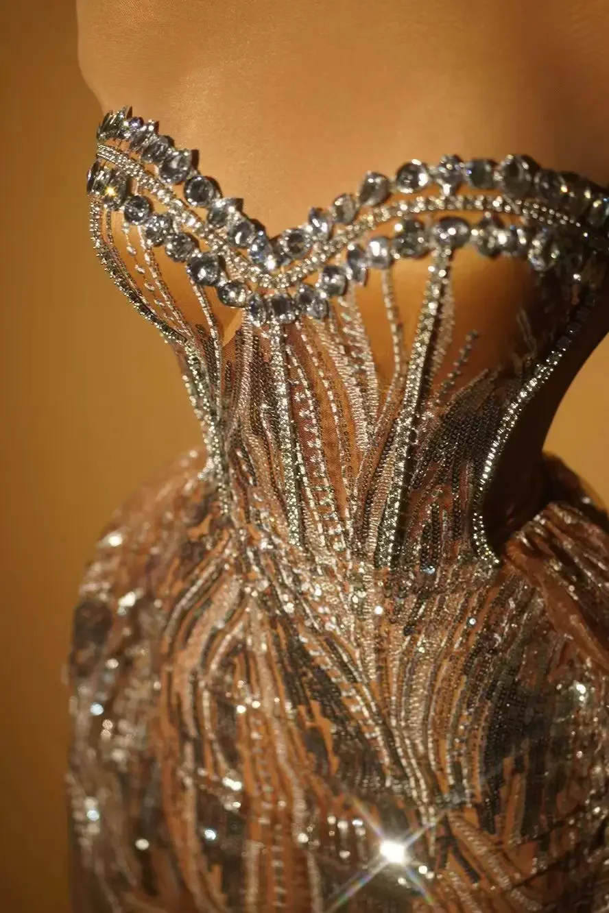 Модное сексуальное платье на день рождения блестящее с блестками женское