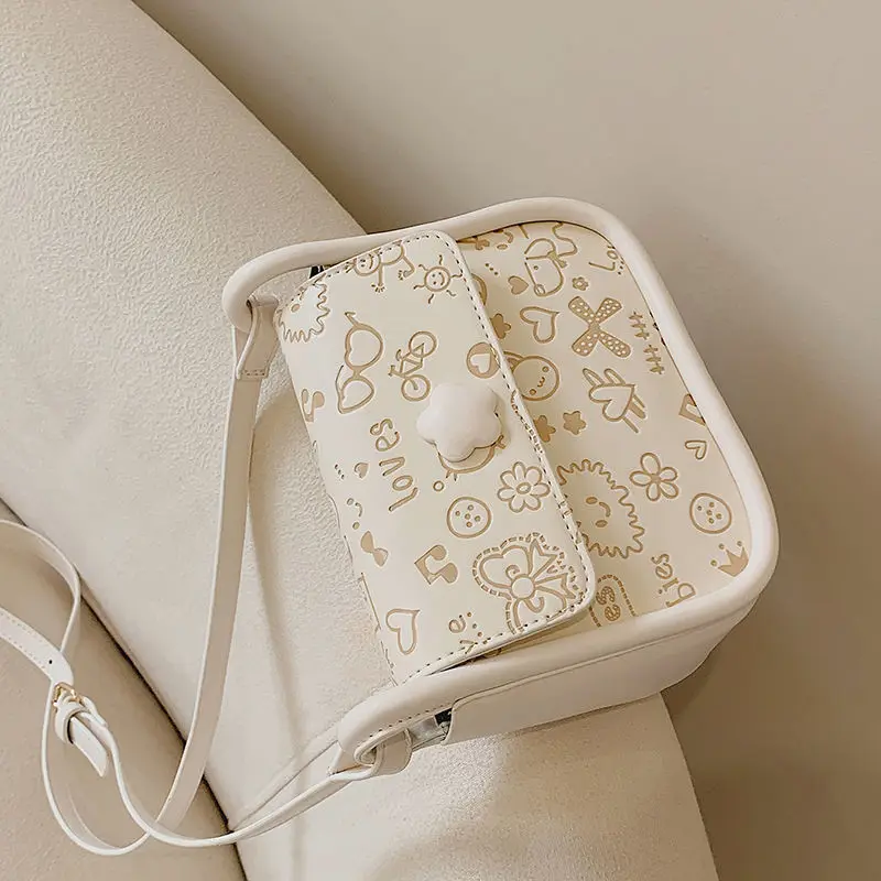 2022 Women's Fashion New Small Square Bag Simple Sweet All-match Messenger Bag Storage Handbag