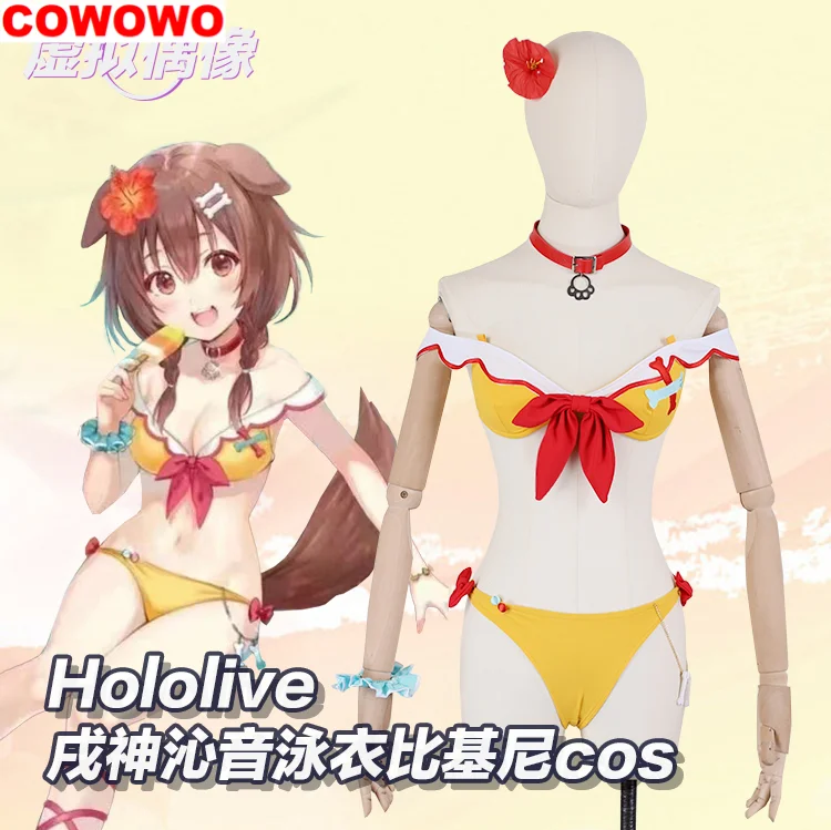 

COWOWO аниме Vtuber Hololive Inugami Korone купальник бикини сексуальная форма косплей костюм летний наряд для вечеринки в бассейне для женщин