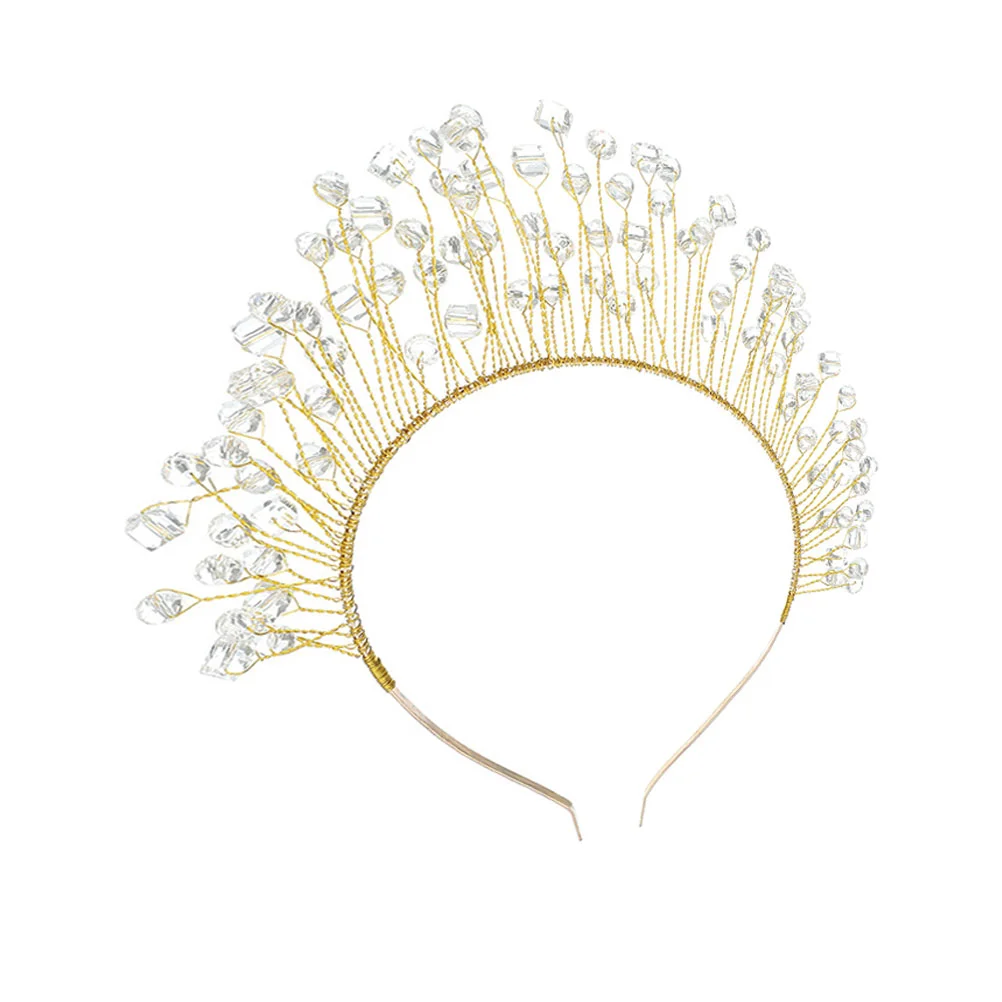 

1Pc Wedding Headdress Elegant Bride Headdress Delicate Crystal Hairband