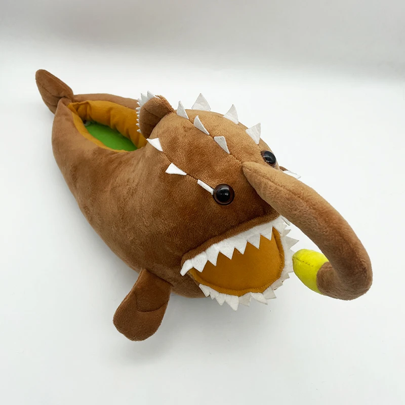 Новые Тапочки Monkfish забавные плюшевые туфли рыбы зимние теплые фонарики для дома