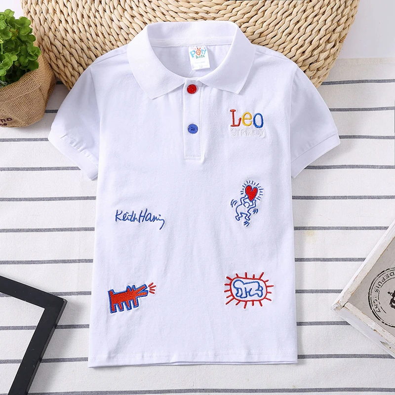 Kids T Shirt Cotton Short Sleeve Boys Polo Shirts Baby Boy Shirts Tops Breathable 2-8 Years Toddler Clothes enlarge