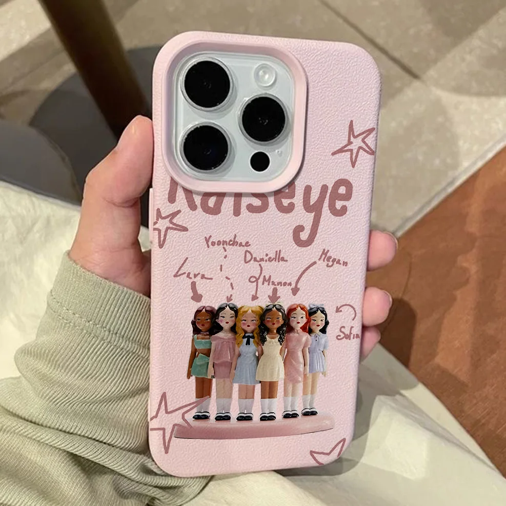Фото Чехол для телефона KPOP KATSEYES с узором из кожи личи для Samsung S26 S25 S24 S23 S22 S21 S20 S10 Plus FE Ultra 4G 5G, противоударный чехол №4