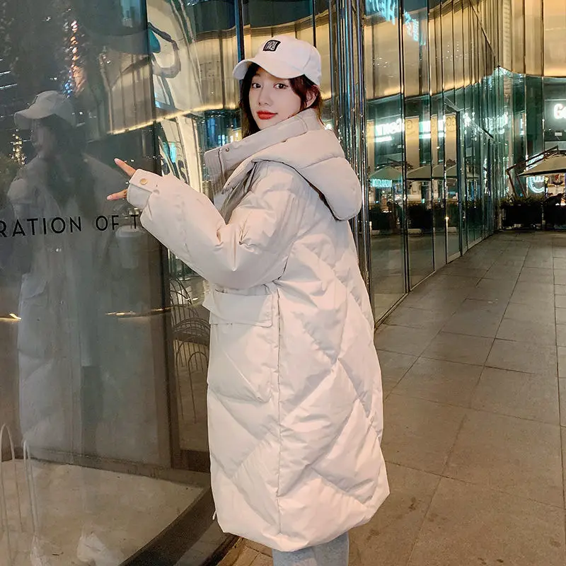 Winter Women Hooded Parkas Jackets Casual Thick Warm Windproof Coat Female Outwear Long Streetwear Outwear Tops Zipper S64