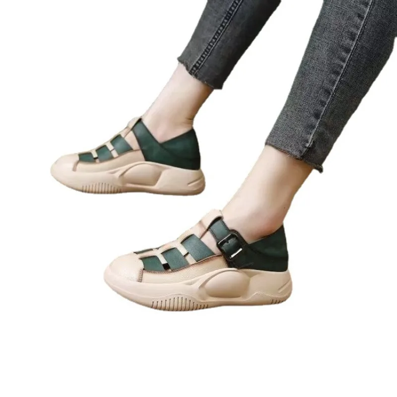 

Thick sole sandals women Summer new retro all-match braided Roman casual