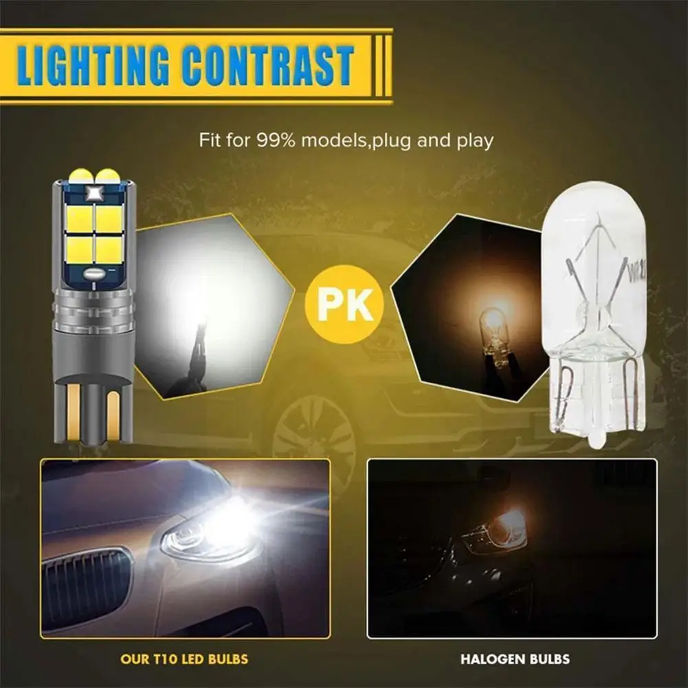 

2pcs Signal Lamp T10 Led W5w Led Car Bulbs 3030 10smd W5w Led 192 Lamp Canbus Light Wedge 12v Car Reading 168 Clearance T2q1