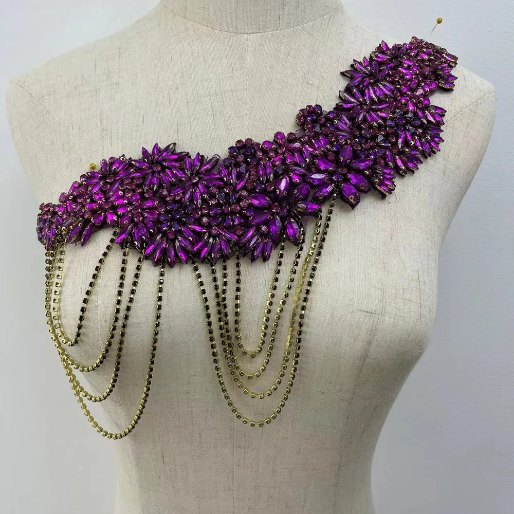 1шт. Горячий накладной аппликация с ринестонами для свадебного платья, вечернего наряда. Дизайн с бриллиантами.