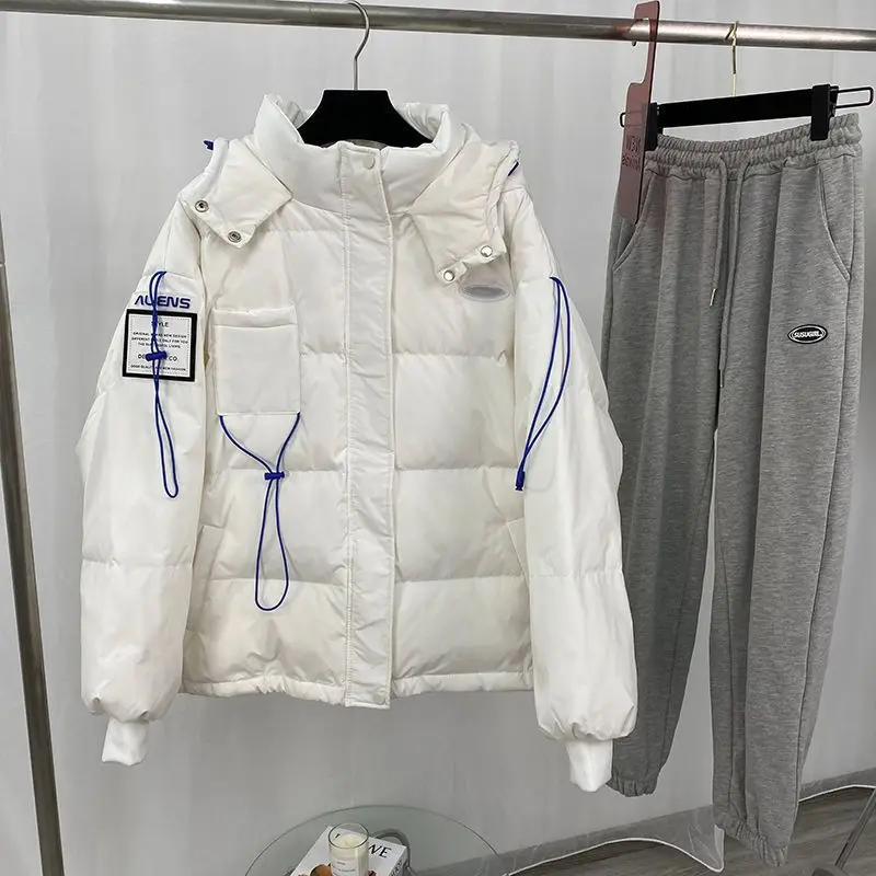 Cotton Padded Winter Thicken Warm Medium Long Parka Loose Hooded Coat Jackets Outwear Women Casual Sweet Solid Color Big Pocket