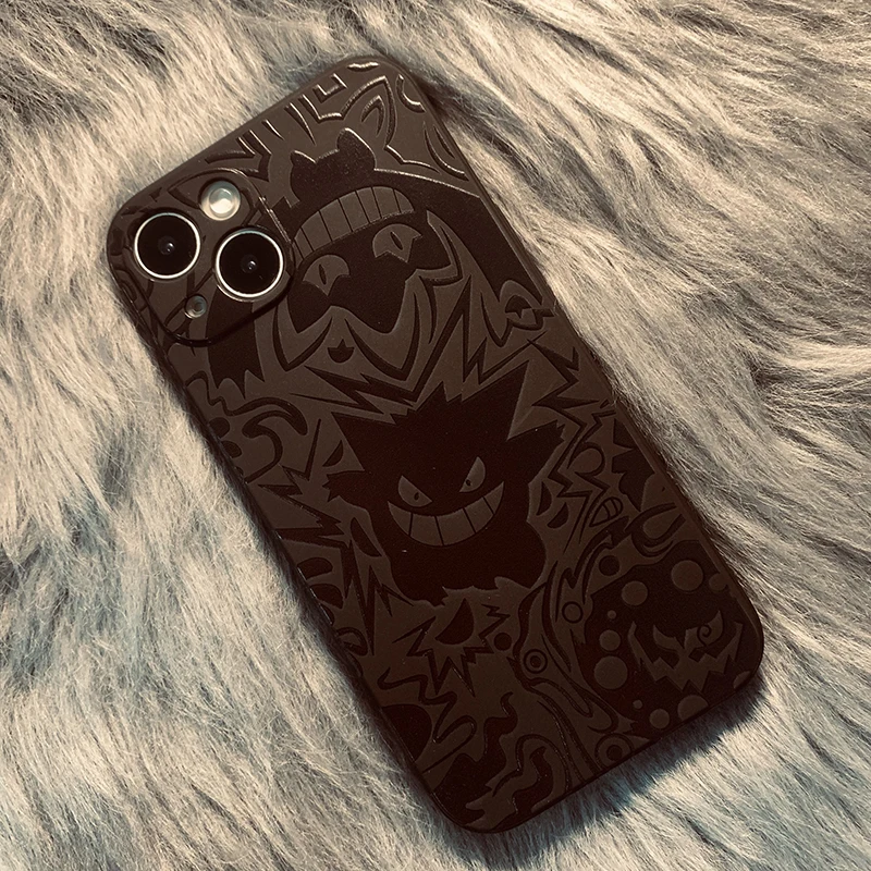Pokemon Gengar Cartoon Phone Case For iPhone 11 12 13 14 Pro MAX X XR XS Max 6 7 8 Plus SE 2020 Soft TPU Back Cover Cute Anime