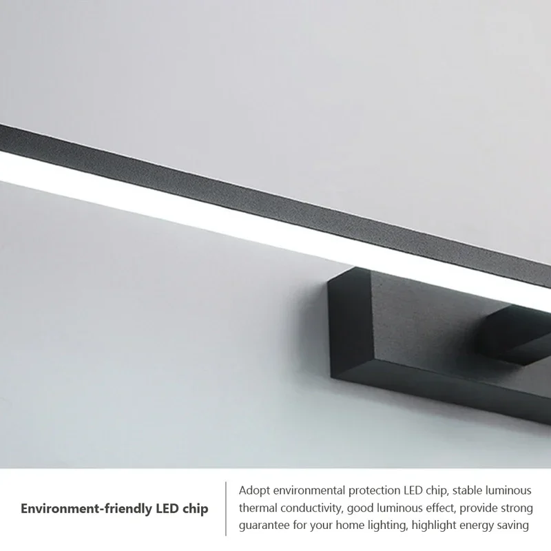 Фото Modern LED Wall Light Bathroom Hardwares Wall Lamp Three Colors Lights Aluminum Led Bathroom Bath Mirror Line Lamp Make Up light №4