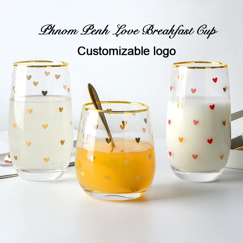 (Логотип может быть выгравирован) Стакан любви 320 мл чашка для воды с золотой