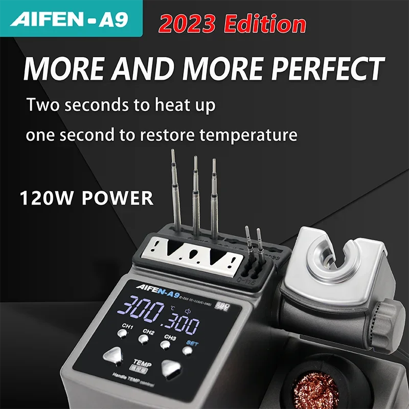 Фото Паяльная станция AIFEN A9 с паяльником и ручкой C210/C245/C115 для пайки электронных плат, BGA-пайки и ремонта, бессвинцовая №3
