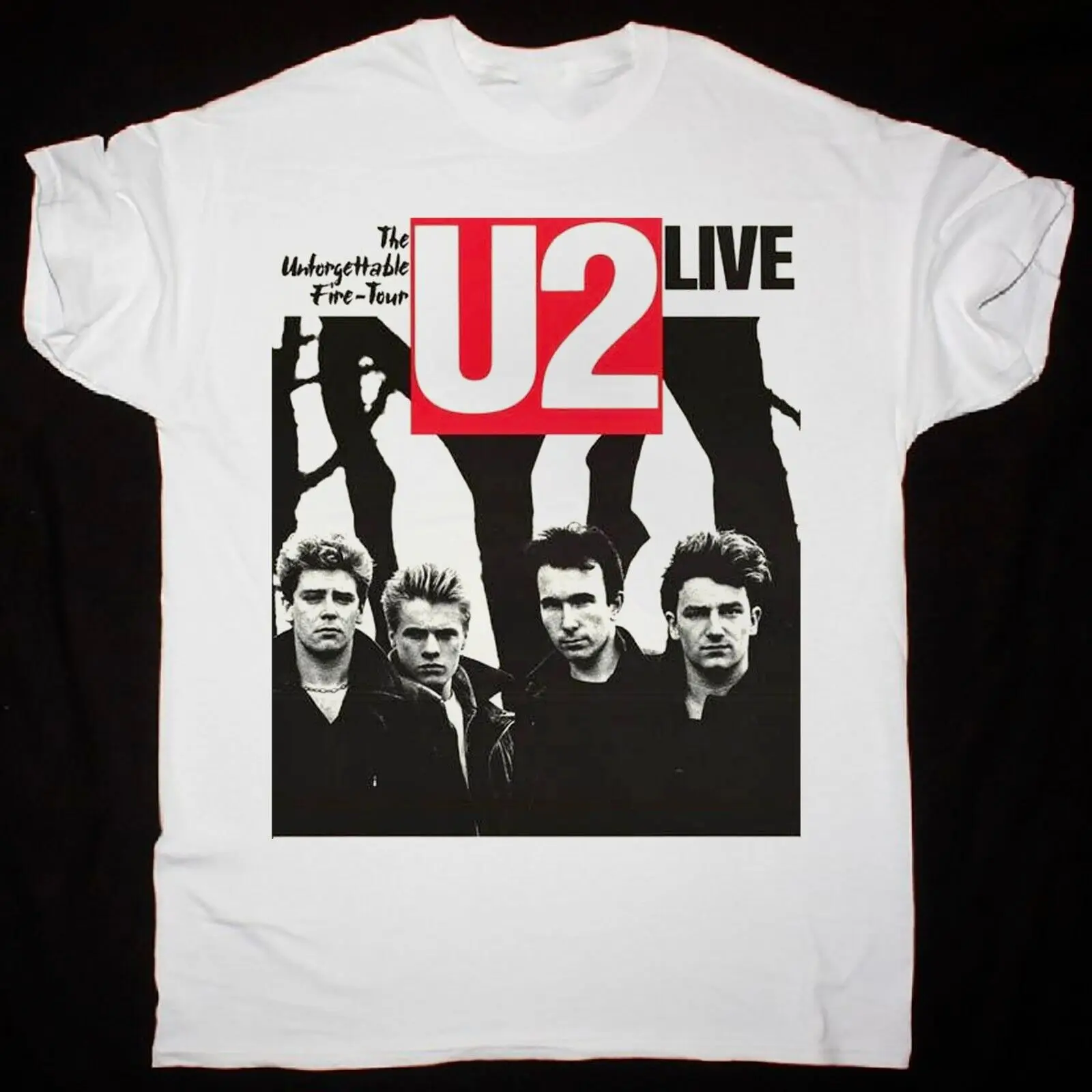 Редкая белая мужская футболка U2 The Unforgettable Fire Tour от S до 3XL для фанатов