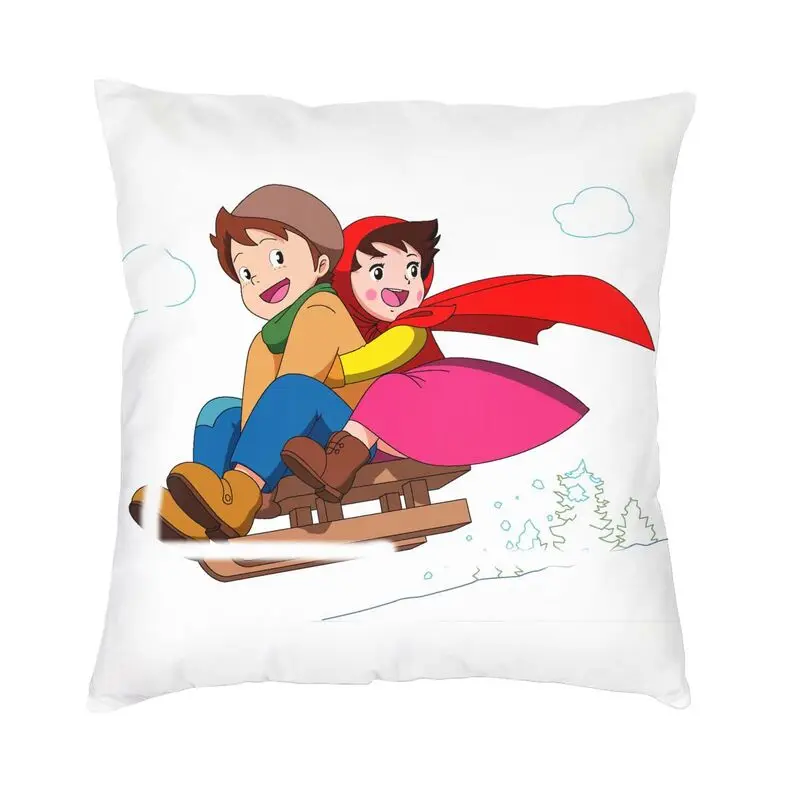 

Персонализированная наволочка Heidi с Питером, 45x45, украшение, 3D печать, мультфильм, Альпы, горы, диванная подушка для дивана с двух сторон