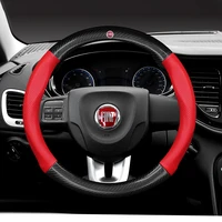 38cm round car carbon fiber skid steering wheel cover for fiat panda 500x sl bravo croma linea doblo