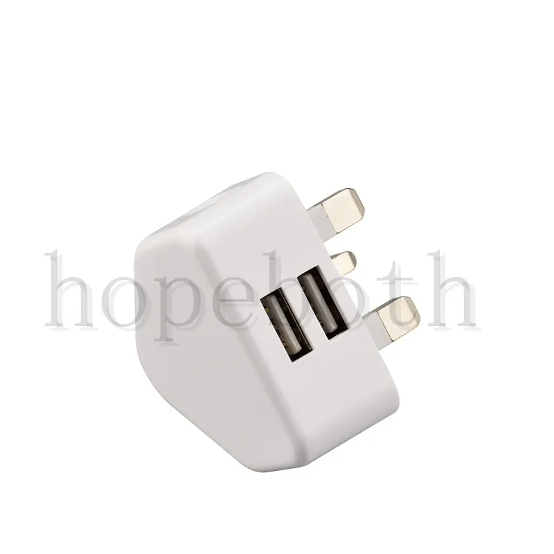 

100 шт. настенное зарядное устройство USB для телефона, 3 контакта, вилка стандарта Великобритании, два порта, 2.1 А выход, адаптер питания переме...