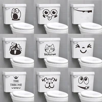 funny cartoon toilet stickers bathroom wc accessories toilet lid door sticker removable self adhesive decor paper household