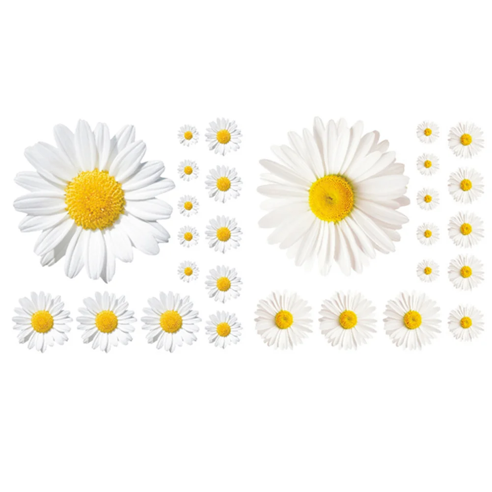 

Wall Daisy Stickers Sticker Flower Decal Decals Muralwallpaper Decor Self Floral Adhesive Decorative Bedroom Room Removable
