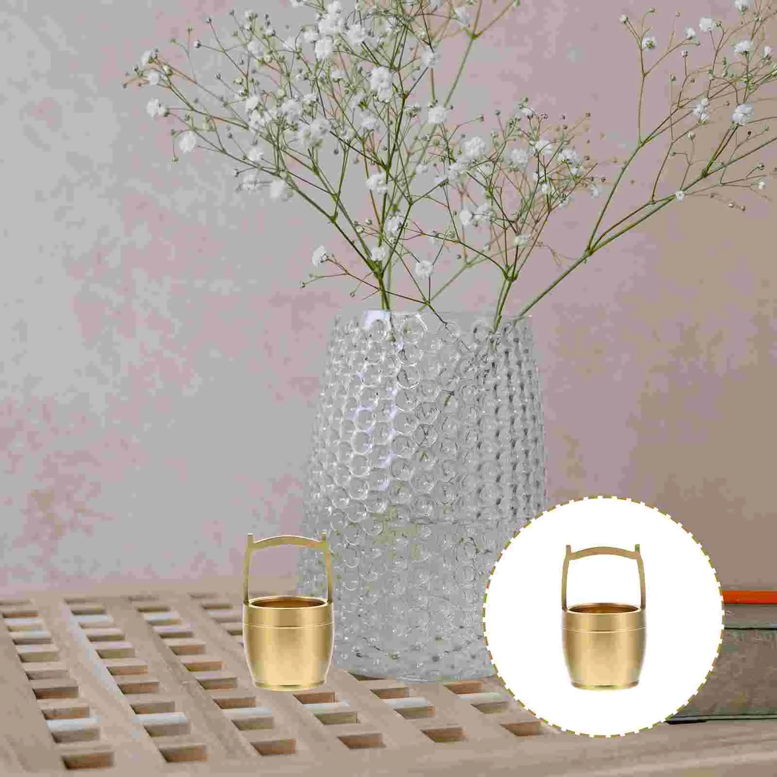 

Bucket Bowl Brass Shui Feng Chinese Offering Decoration Luck Wreath Ornament Ornaments Wealth Sculpture Statue Desktop Decor