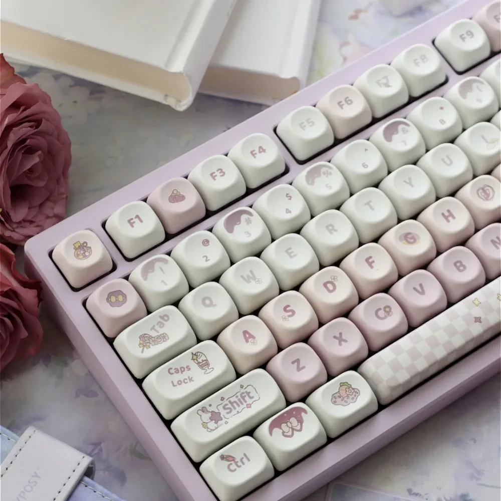 Детские колпачки для клавиш MOA PBT с двумя 136 клавишами аксессуаров механической