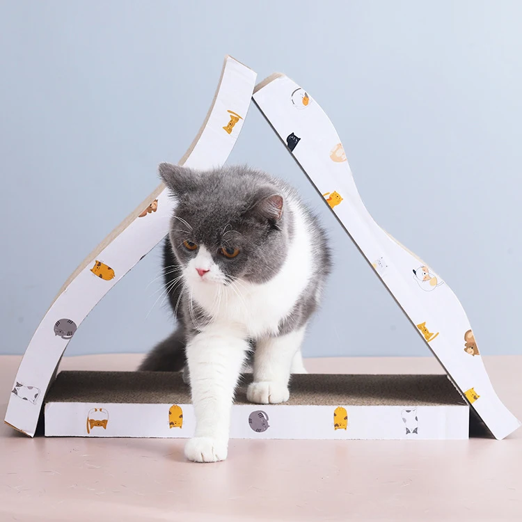 

Interactive Corrugated Cardboard Cat Kitten Scratch Board Pad Scratcher