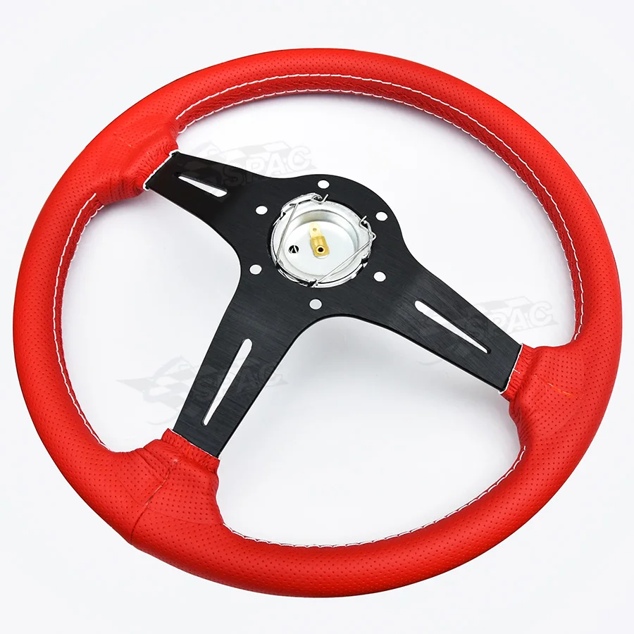 Руль JDM в спортивном стиле 350 мм глубокое отверстие кожаный материал игровое