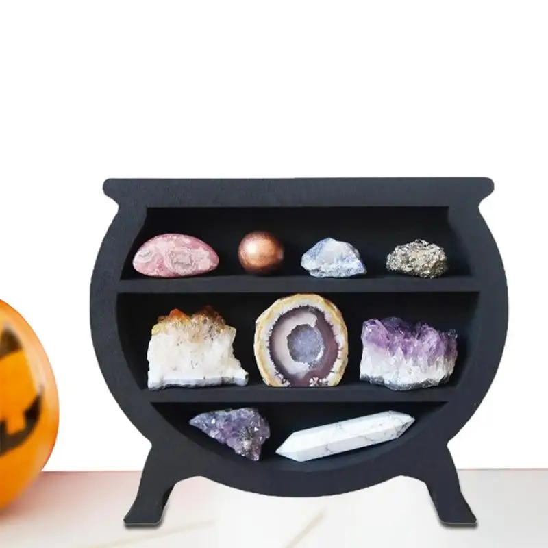 

Декоративная полка для Хэллоуина Moon Crystal, стена ручной работы, настенный органайзер, готическое украшение, стеллаж для демонстрации художественного камня для спальни