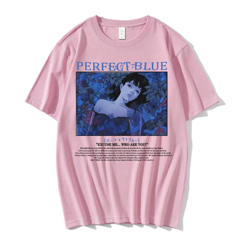 

Perfect Blue Graphic Japanese Anime Girl T-Shirt Black Men's T-shirt Short Sleeve T-shirts Cotton Gothic Clothes Tees Unisex