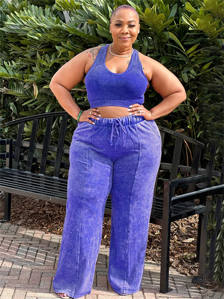 Plus Size Pants Sets Women New in Summer Clothes Two Piece Outfits Sweatpants Matching Tracksuit Whole 3xl 4xl 5xl 6xl