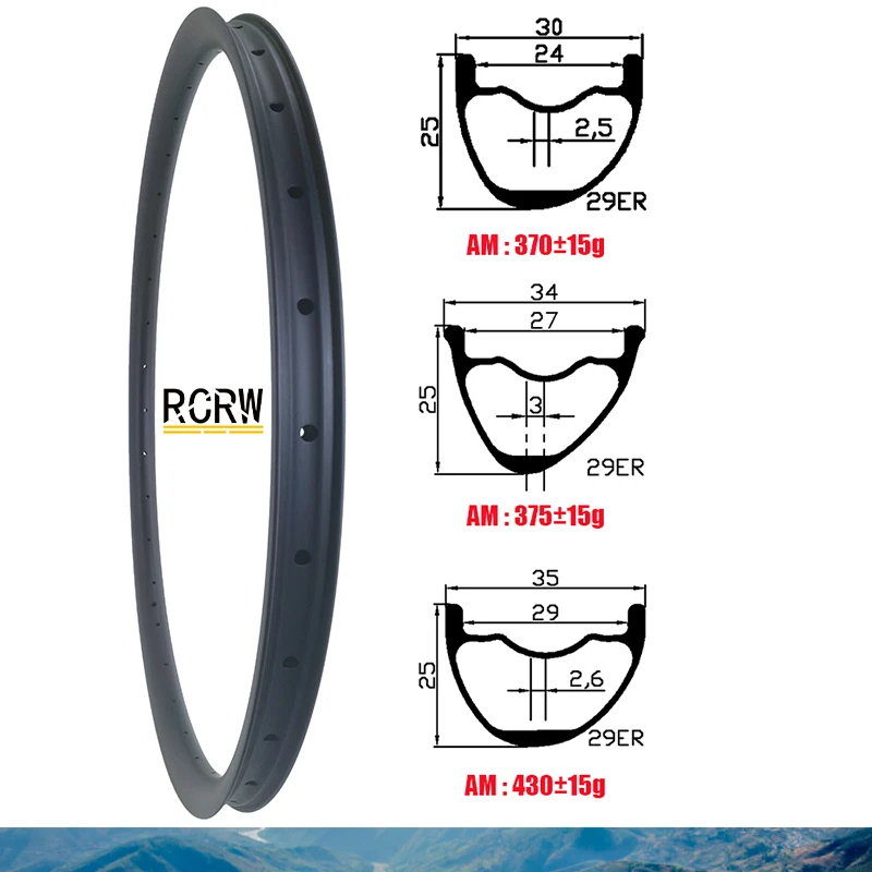 

29er AM 30x25 34x25 35x25 горный карбоновый обод 30 34 35 ширина 25 глубокий Асимметричный все горные бескамерные UD 3K 12K саржа 24 28 32 отверстия