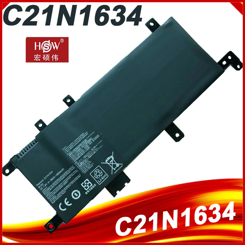 

C21N1634 Laptop Battery for ASUS A580U X580U X580B A542U R542U R542UR X542U V587U FL5900L FL8000U 7.6V 38WH