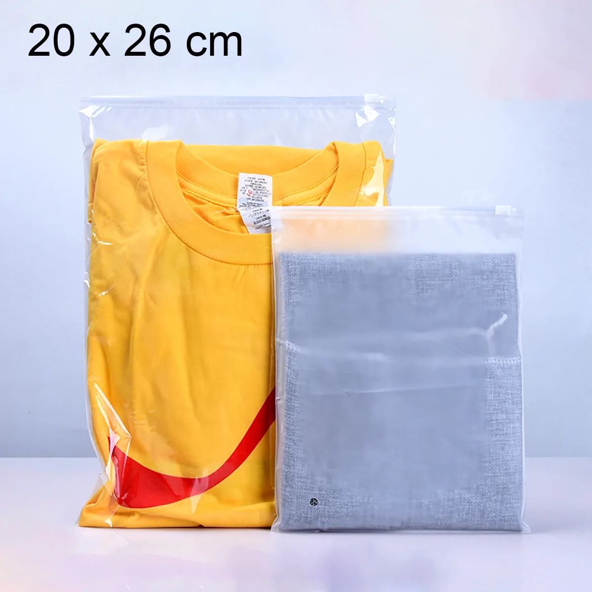 

10-50Pcs 20x26cm Repeatable Use Clear / Frosted PE Plastic Ziplock Storage Bags Clothes Packaging Bags Garment Bags