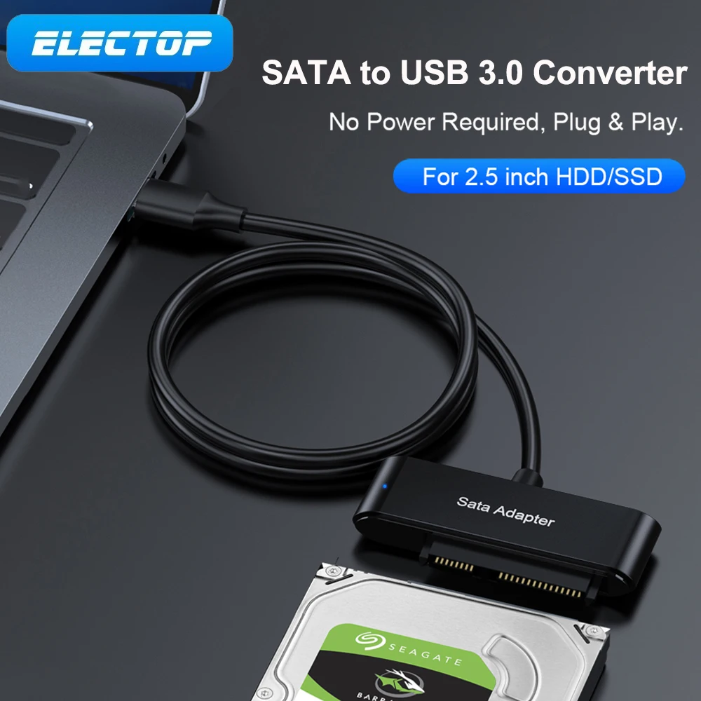 

Кабель-адаптер ELECTOP SATA-USB 3,0 с поддержкой внешнего жесткого диска 2,5 дюйма SSD HDD SATA 3 адаптер SATA III для Win 10/8/7/Vista