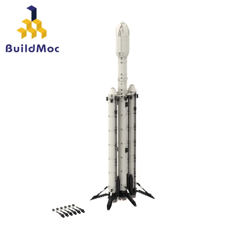 

MOC Idea Rocket SpaceX Falcon Heavy Saturn V Scale Building Blocks Kit Assemble Spaceship Bricks Toys For Children Birthday Gift