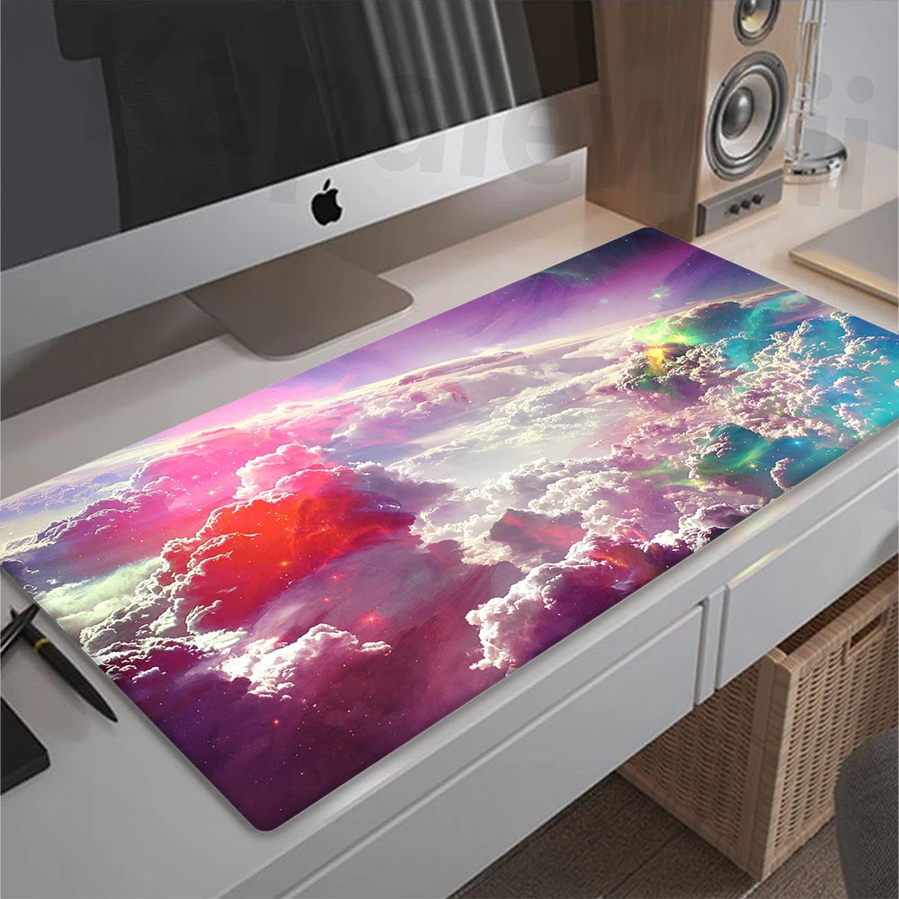 

Extended Mousepad Gaming Speed Keyboard Pads Blue Purple Cloud Desk Mat Office Mouse Pad Moon Star Tapis de Souris 900x400mm