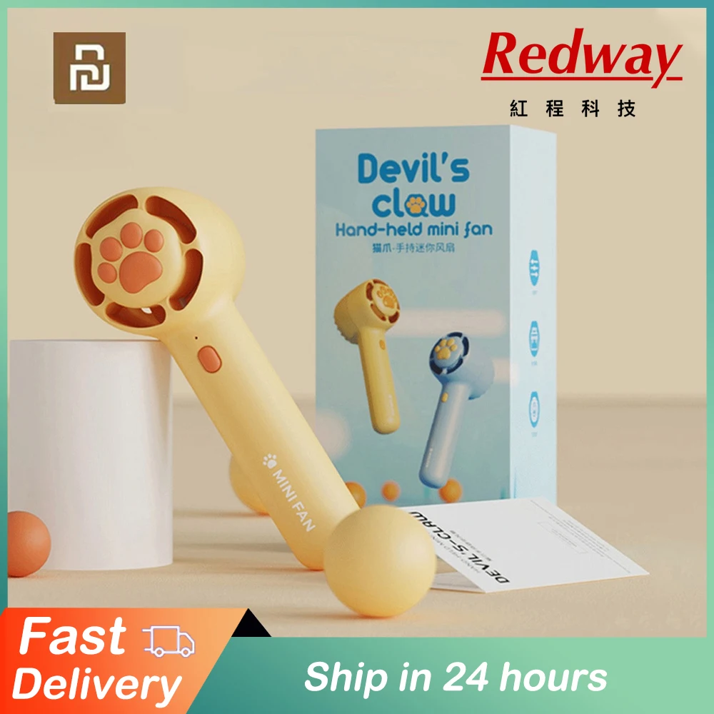 

Xiaomi Bcase Handheld Fan 3 Speeds Rechargeable Fan For Office Outdoor Portable Mini Mute Fan 1200mah Cute Cat Paw Mini usb Fan