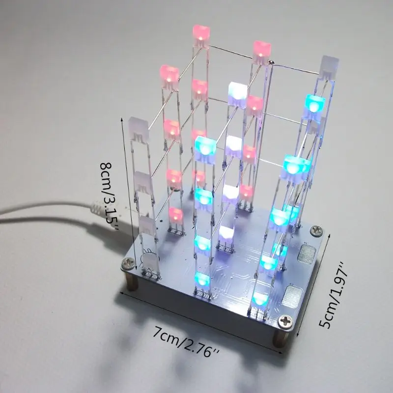 

DIY Electronic Kit Touch Control 3x3x4 Cube Multicolour LED Light Cubes Diy Kits